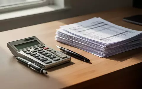 Ein aufgeräumter Schreibtisch mit einem Taschenrechner und Finanzunterlagen in natürlichem Licht. - Foto: über boerse-global.de