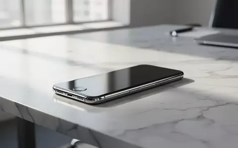 Ein hochwertiges Smartphone liegt auf einem minimalistischen Schreibtisch in einem hellen, professionellen Büro. - Foto: über boerse-global.de