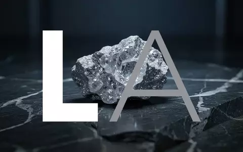 Nahaufnahme von kristallinem Lithiumerz auf einer dunklen, polierten Oberfläche in einer minimalistischen, industriellen Umgebung. - Foto: über boerse-global.de
