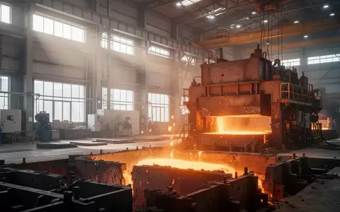 Moderne Stahlanlage mit glühendem Metall in einer industriellen Produktionshalle. - Foto: über boerse-global.de