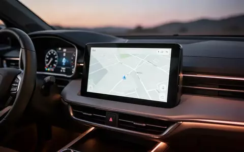 Modernes Auto-Armaturenbrett mit einem Infotainment-Display bei Dämmerung. - Foto: über boerse-global.de