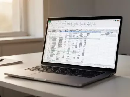Ein Laptop-Bildschirm auf einem Schreibtisch zeigt eine komplexe Tabellenkalkulation bei natürlichem Lichteinfall. - Foto: über boerse-global.de
