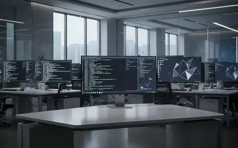 Moderne IT-Arbeitsplätze in einer chinesischen Behörde mit Linux-Benutzeroberflächen auf den Bildschirmen. - Foto: über boerse-global.de