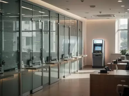 Geschlossene Schalterhalle einer brasilianischen Bank während eines Streiks mit einem einsamen Geldautomaten im Hintergrund. - Foto: über boerse-global.de