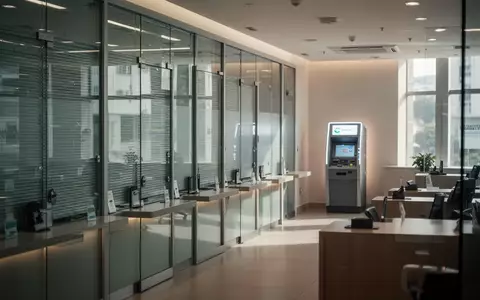 Geschlossene Schalterhalle einer brasilianischen Bank während eines Streiks mit einem einsamen Geldautomaten im Hintergrund. - Foto: über boerse-global.de