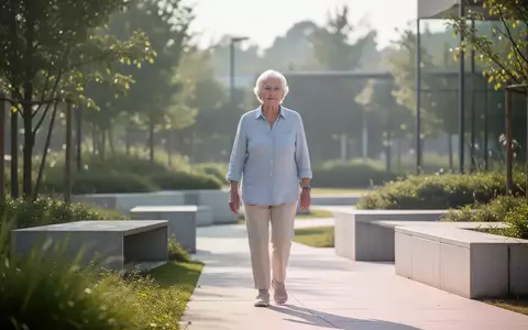 Eine ältere Person bei einem Spaziergang im Park, die einen aktiven und gesunden Lebensstil im Alter repräsentiert. - Foto: über boerse-global.de