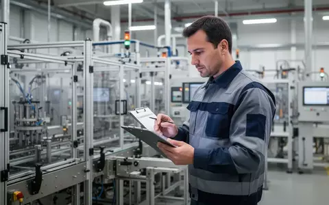 Ein Instandhaltungstechniker in einer modernen Industriehalle bei der Arbeit mit einem Klemmbrett und Tablet. - Foto: über boerse-global.de