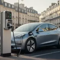 Ein modernes Elektroauto an einer öffentlichen Ladestation in einer urbanen Umgebung bei Tageslicht. - Foto: über boerse-global.de