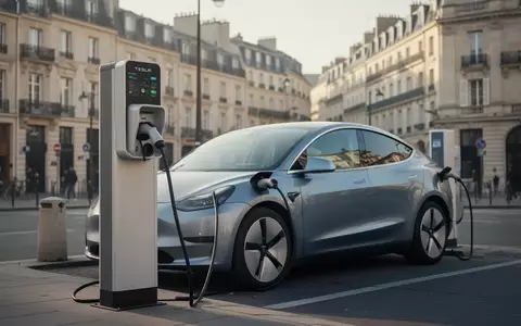 Ein modernes Elektroauto an einer öffentlichen Ladestation in einer urbanen Umgebung bei Tageslicht. - Foto: über boerse-global.de