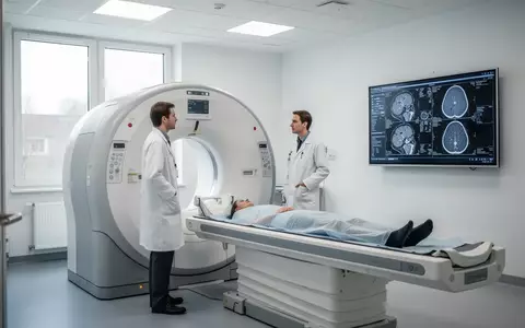 Ein Radiologe betrachtet hochauflösende medizinische Aufnahmen an einem modernen CT-Scanner in einer Klinik. - Foto: über boerse-global.de