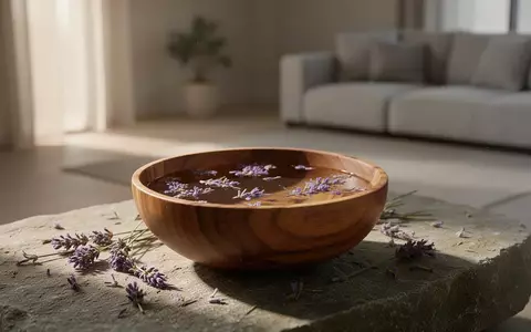 Eine Schale mit warmem Wasser und Lavendelblüten in einem ruhigen, minimalistischen Raum zur Entspannung. - Foto: über boerse-global.de