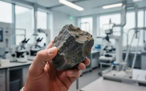 Geologe untersucht eine Mineralienprobe in einem modernen Labor. - Foto: über boerse-global.de