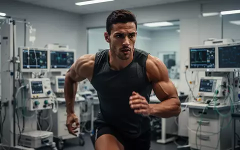 Sportler bei einem intensiven Training in einem modernen sportwissenschaftlichen Labor zur Untersuchung molekularer Prozesse. - Foto: über boerse-global.de
