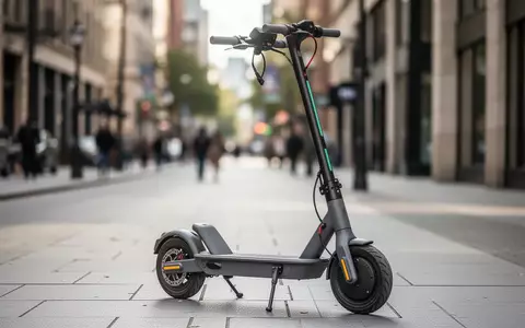 Ein moderner E-Scooter auf einem städtischen Gehweg bei Tageslicht. - Foto: über boerse-global.de