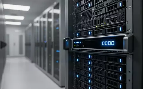 Moderne Serveranlage in einem Rechenzentrum mit leuchtenden Statusanzeigen. - Foto: über boerse-global.de