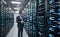 Ein moderner Serverraum mit beleuchteten Hochleistungsrechnern für KI-Infrastrukturen in einem Rechenzentrum. - Foto: über boerse-global.de