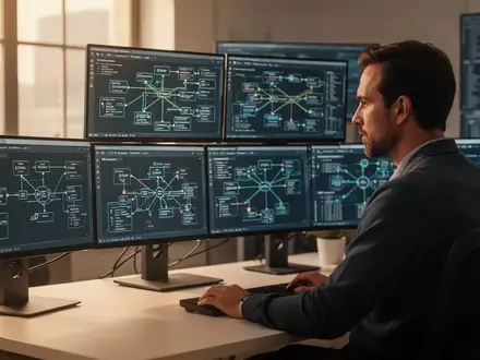 Ein IT-Experte arbeitet konzentriert an einer komplexen Systemmigration in einem modernen Büro. - Foto: über boerse-global.de