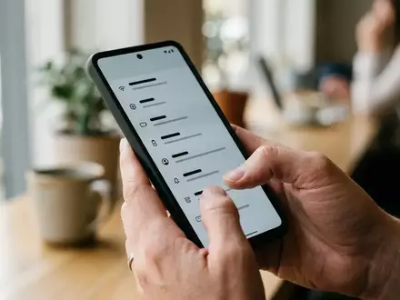 Hände halten ein Smartphone, während in den Einstellungen nach Updates gesucht wird. - Foto: über boerse-global.de