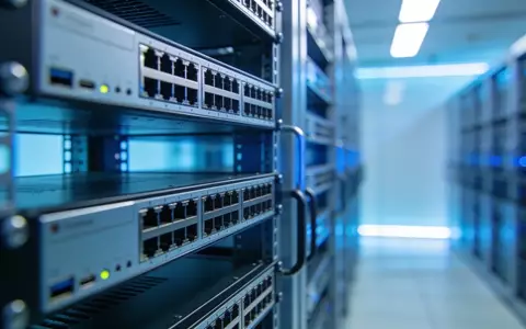 Moderne Server-Infrastruktur in einem Rechenzentrum mit blauer Beleuchtung, die technologische Geschwindigkeit symbolisiert. - Foto: über boerse-global.de