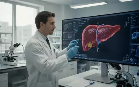 Ein medizinischer Forscher betrachtet ein 3D-Modell einer menschlichen Leber in einem modernen Labor. - Foto: über boerse-global.de