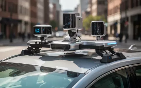 Nahaufnahme eines hochmodernen Sensormoduls auf dem Dach eines autonomen Robotaxis bei Tageslicht. - Foto: über boerse-global.de