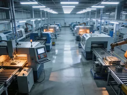 Moderne Produktionshalle eines Rüstungs- und Technologieunternehmens mit präzisen Fertigungsanlagen. - Foto: über boerse-global.de