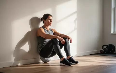Eine Person führt konzentriert eine Wandsitz-Übung an einer hellen Wand in einem minimalistischen Trainingsraum aus. - Foto: über boerse-global.de