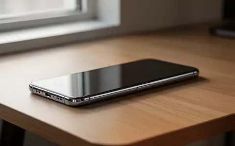 Ein schlankes Smartphone liegt auf einem minimalistischen Holztisch bei natürlichem Lichteinfall. - Foto: über boerse-global.de