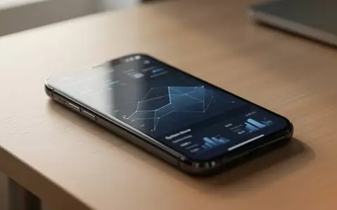 Ein modernes Smartphone liegt auf einem Schreibtisch und zeigt abstrahierte Systemdiagnosedaten auf dem Display. - Foto: über boerse-global.de