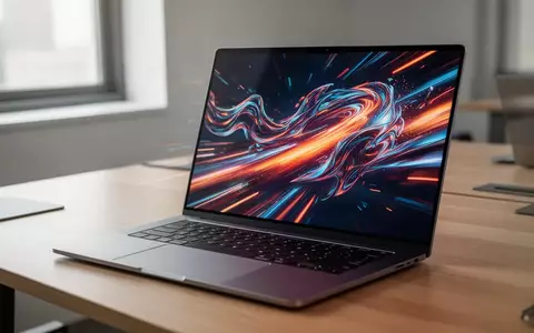 Ein hochwertiger Laptop mit dünnem Rahmen steht auf einem Schreibtisch und zeigt eine flüssige Grafik auf dem Display. - Foto: über boerse-global.de