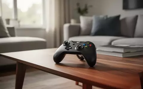 Ein Xbox-Controller liegt auf einem Wohnzimmertisch in einem hellen, modern eingerichteten Raum. - Foto: über boerse-global.de