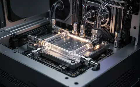 Detailaufnahme eines hochwertigen, wassergekühlten PC-Gehäuses mit komplexen Kühlkomponenten und präziser Hardware. - Foto: über boerse-global.de