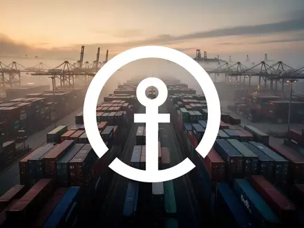 Ein nebliger Industriehafen bei Dämmerung mit zahllosen gestapelten Seecontainern, die den globalen Handel symbolisieren. - Foto: über boerse-global.de
