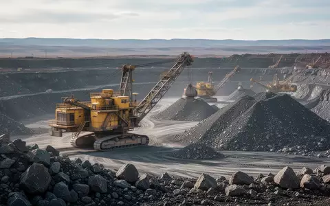 Große Industrie-Bergbaumaschinen in einer Uran-Mine bei Tageslicht. - Foto: über boerse-global.de