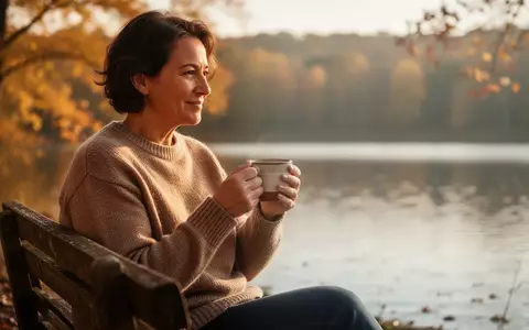 Eine Person hält eine warme Tasse in den Händen, während sie an einem See sitzt, symbolisch für Gesundheit und Prävention. - Foto: über boerse-global.de