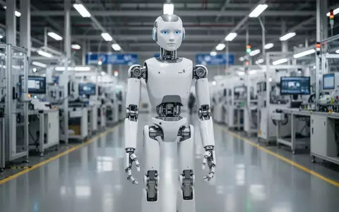Ein fortschrittlicher humanoider Roboter steht in einer modernen, hell beleuchteten chinesischen Fertigungshalle. - Foto: über boerse-global.de