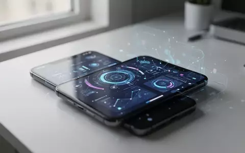 Ein Smartphone-Bildschirm zeigt eine digitale Benutzeroberfläche auf einem modernen Schreibtisch bei natürlichem Licht. - Foto: über boerse-global.de