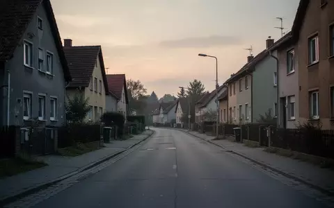 Eine ruhige Wohnstraße in einer ostdeutschen Kleinstadt in der Dämmerung, die eine nachdenkliche und nostalgische Stimmung vermittelt. - Foto: über boerse-global.de