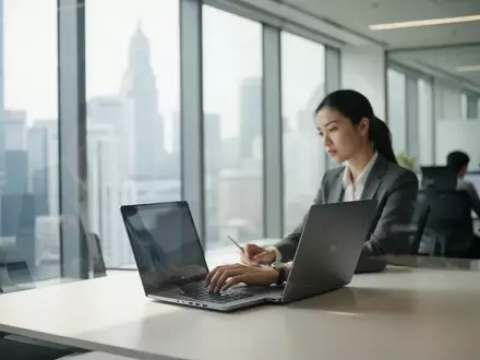Ein Mitarbeiter in einem modernen Büro arbeitet an einem Laptop während einer digitalen Transformation. - Foto: über boerse-global.de