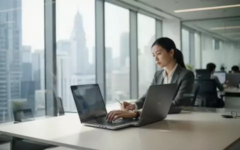 Ein Mitarbeiter in einem modernen Büro arbeitet an einem Laptop während einer digitalen Transformation. - Foto: über boerse-global.de