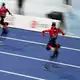 Auch beim 400-Meter-Lauf sind die Roboter mittlerweile schneller als jeder Mensch zuvor.  - Bild: -/kyodo/dpa
