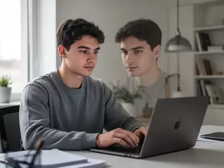 Ein junger Software-Ingenieur sitzt nachdenklich vor einem Laptop an einem modernen Schreibtisch in einem Homeoffice. - Foto: über boerse-global.de