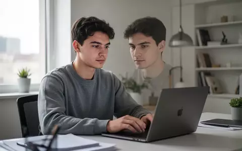 Ein junger Software-Ingenieur sitzt nachdenklich vor einem Laptop an einem modernen Schreibtisch in einem Homeoffice. - Foto: über boerse-global.de