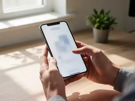 Eine Person hält ein Smartphone in einem hellen, modernen Büro, während sie Automatisierungsfunktionen nutzt. - Foto: über boerse-global.de