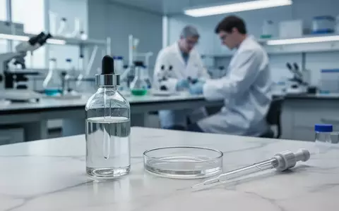 Ein Labor-Setting mit einer Pipettenflasche und Laborgeräten zur wissenschaftlichen Untersuchung von CBD-Öl. - Foto: über boerse-global.de