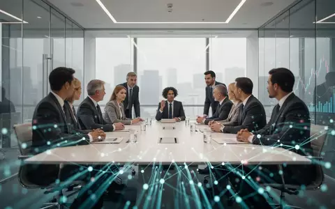 Professionelle Büroumgebung mit einem Team in Geschäftskleidung, das in einem modernen Konferenzraum an Finanztechnologien arbeitet. - Foto: über boerse-global.de
