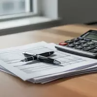 Ein moderner Schreibtisch mit Finanzunterlagen und einem Taschenrechner in einem hellen Bürogebäude. - Foto: über boerse-global.de