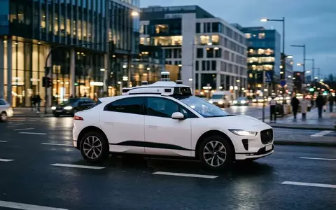 Ein autonomes Robotaxi fährt bei Dämmerung durch eine moderne Stadt. - Foto: über boerse-global.de