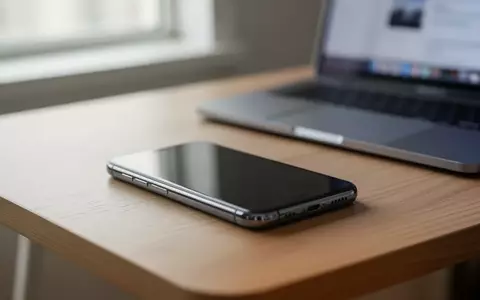 Ein modernes Smartphone liegt auf einem minimalistischen Schreibtisch neben einem Laptop, Fokus auf technischer Sicherheit. - Foto: über boerse-global.de