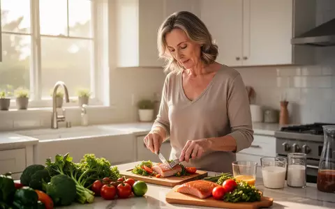 Eine Frau bereitet in einer modernen, hellen Küche eine gesunde Mahlzeit zu, um einen aktiven Lebensstil zu unterstreichen. - Foto: über boerse-global.de